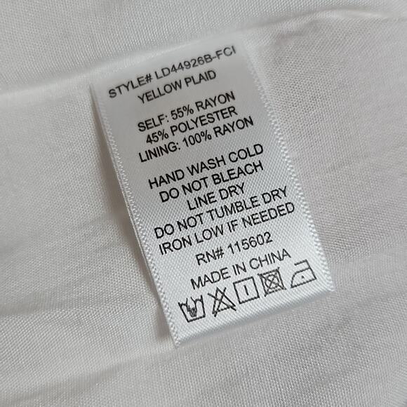 NWT Lush Puff Sleeve Sunshine Plaid Mini Dress in Yellow Sz Small - Picture 5 of 8